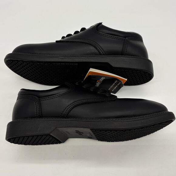 Safe T Step Work Shoes Mens 9 Black Lace Up Slip Resistant Sole Comfort 137921 - Picture 3 of 10